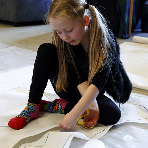 A Banner made from Imitation Fabric with "Body Movement"