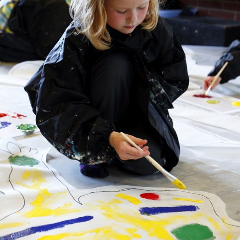 A Banner made from Imitation Fabric with "Body Movement"