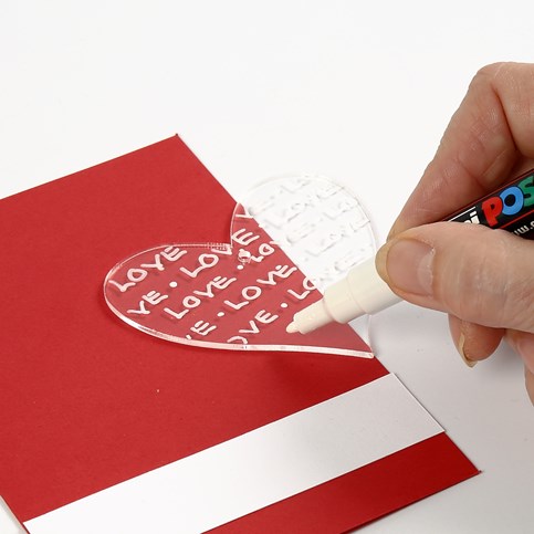 A Valentine Card with a decorated Plexiglass Heart