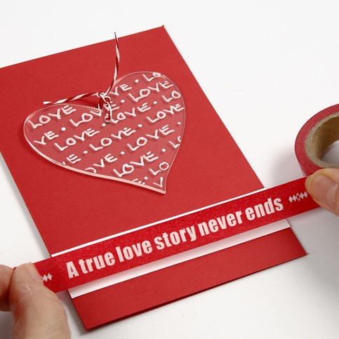 A Valentine Card with a decorated Plexiglass Heart