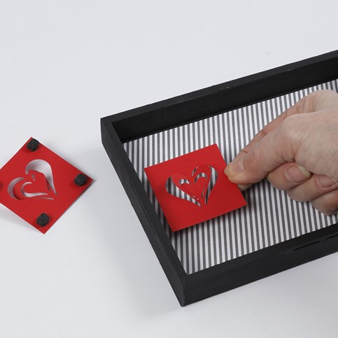 Card Hearts in a 3D Frame with a Glass Front