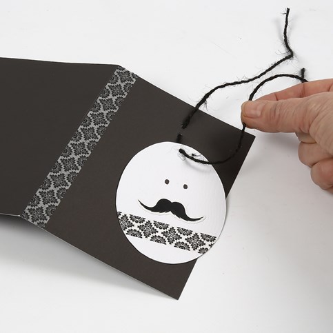 A White & Black Easter Greeting Card – with an Egg Head and Masking Tape