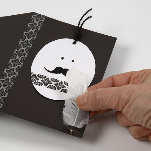 A White & Black Easter Greeting Card – with an Egg Head and Masking Tape