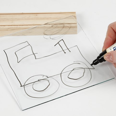 A Tractor in a Landscape on a 3D Two-Piece Combination Frame (A Glass Front with an MDF back)