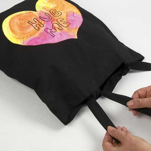 A Cushion and a Shopping Bag with Transfer Print