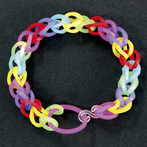 Colorful Bracelets made from Rubber Bands