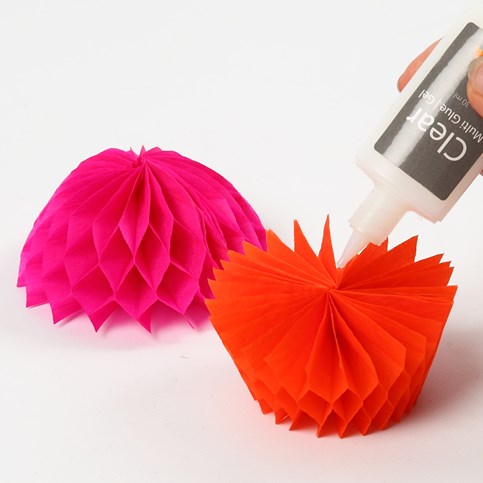 A Cupcake made from coloured Concertina Paper