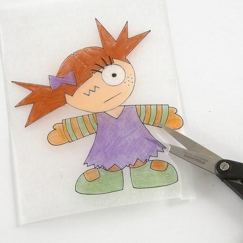 A Key Fob made from a Shrink Plastic Sheet Figure decorated with a Marker