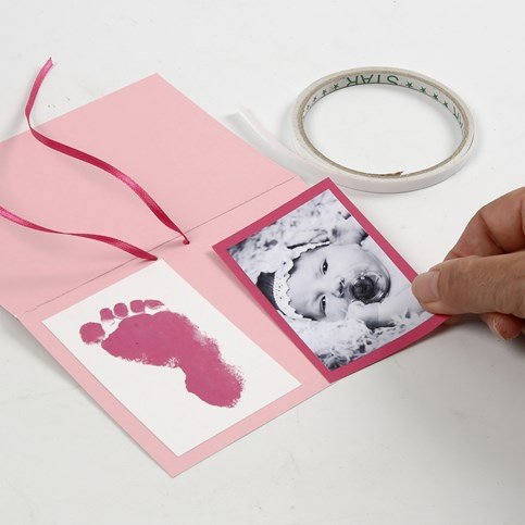 A rose and pink Invitation for a Christening