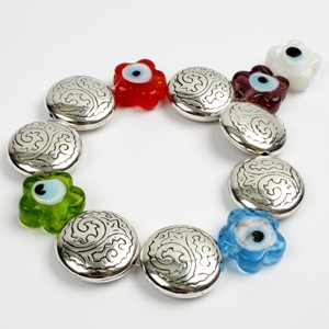 Glass Eye Flower Bracelet