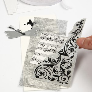 A Card with Rub-On transfer designs