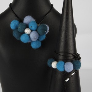 Trendy wool ball jewellery