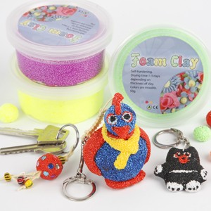 Funny key rings from Foam clay