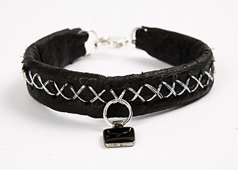 Leather bracelet with pendant