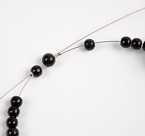 Necklace with black wooden beads