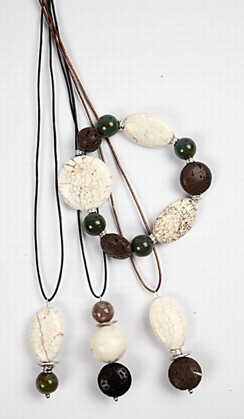 Howlite/lava jewellery