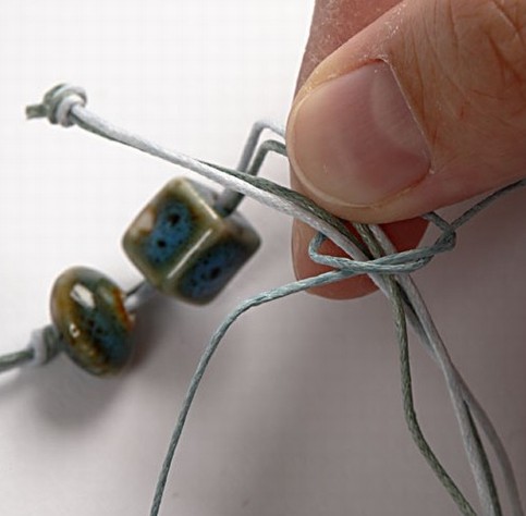 A Necklace and Bracelet with Turquoise Ceramic Beads