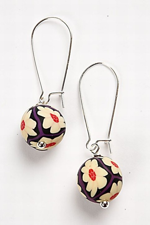 Clay Bead Ear Rings - 97459