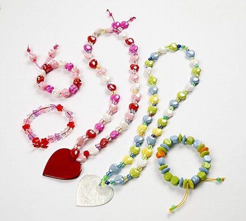 Bead Bracelets and Chains with a Heart