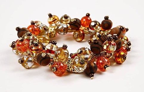 Bracelet with beads on head pins