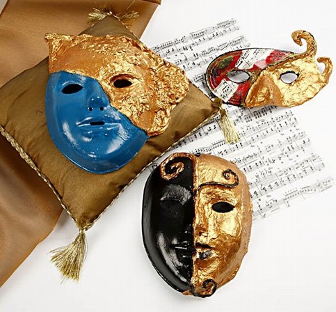 Rococo Masks with Art Metal Gold