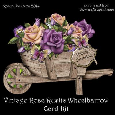 Rustic Wheelbarrow Shaped Card Tutorial Image