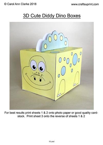 3D Cute Diddy Dino Box Tutorial Image-2