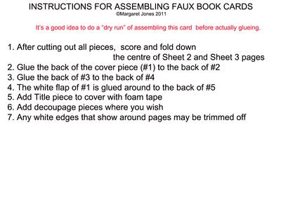 Instructions for Assembling Faux Book Cards Image