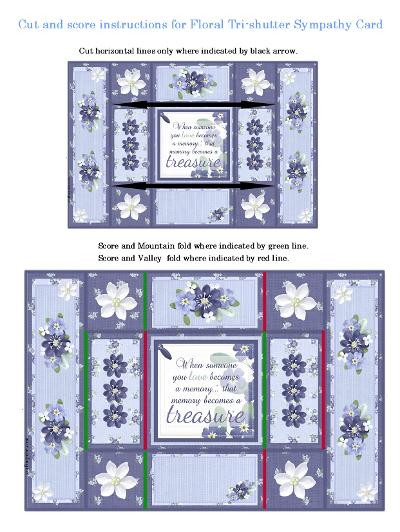 Floral Sympathy Tri-shutter Card Image