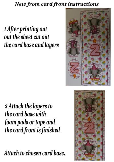 Instructions for my card fronts Image