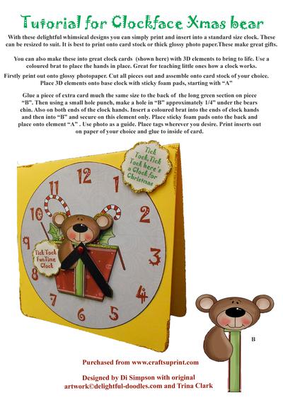 Clock Face Tutorial - Xmas Bear Image