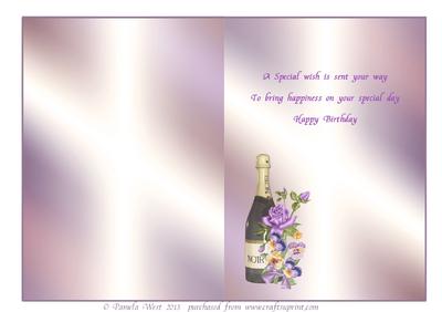 Champagne and flowers numbered birthday designs Image