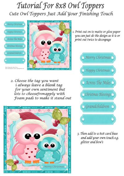 Owl 8x8 Card Toppers Image