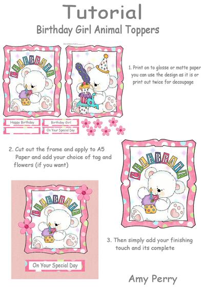 Birthday Girl Animal Toppers Image