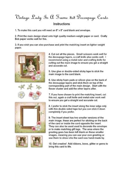 Vintage Ladies In Frames Decoupage Cards PDF