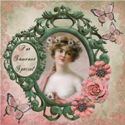 Vintage Ladies In Frames Decoupage Cards Image