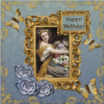 Vintage Ladies In Frames Decoupage Cards Image-3